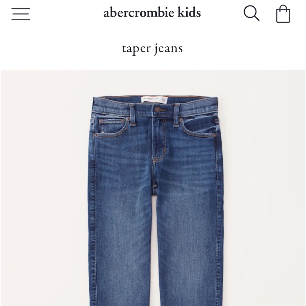 Abercrombie jeans, boys, tapered fit.